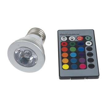 LED žárovka E27 3W RGB