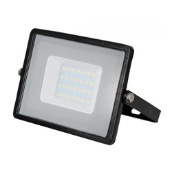 Černý LED reflektor 30W Premium - studená bílá