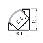 Hliníkový profil pro led pásky CORNER - 1metr