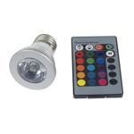 LED žárovka E27 3W RGB