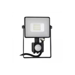 Černý LED reflektor 10W s pohybovým čidlem Premium - denní bílá