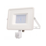 Bílý LED reflektor 30W s pohybovým čidlem Premium - denní bílá