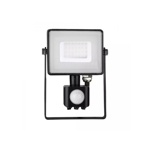 Černý LED reflektor 30W s pohybovým čidlem Premium - teplá bílá