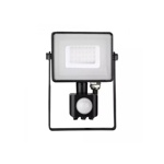 Černý LED reflektor 30W s pohybovým čidlem Premium - denní bílá