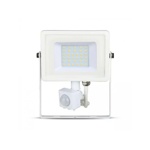 Bílý LED reflektor 50W s pohybovým čidlem Premium - teplá bílá